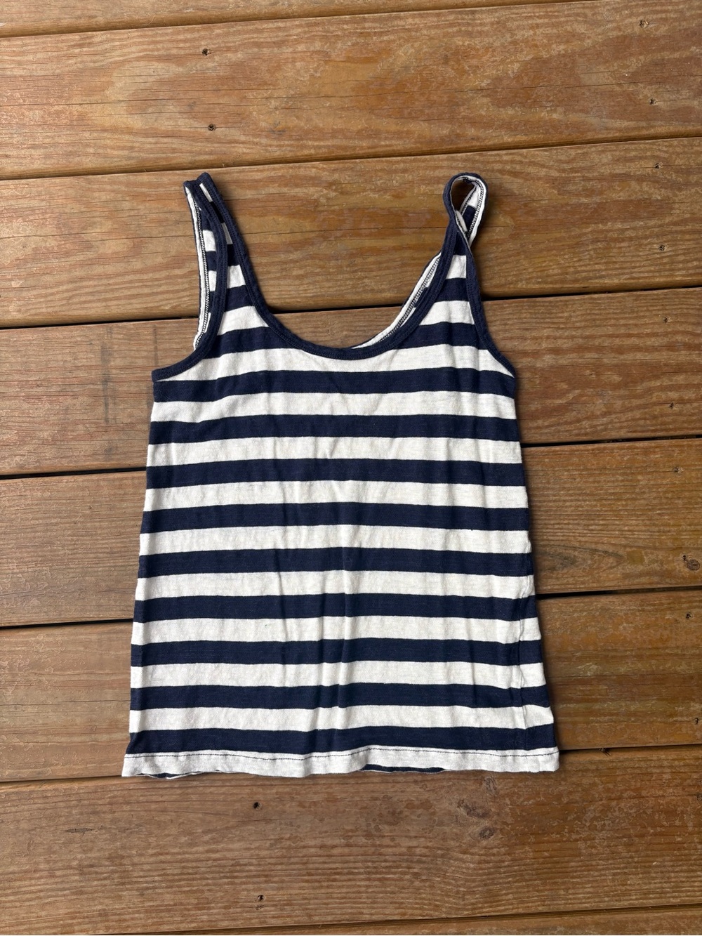J. Crew Navy and White Striped Tank